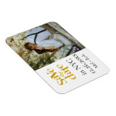 Modernes Gold Split Foto Save the Date Magnet (Rechte Seite)