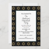 Modernes Gold Star des David Hanukkah Day Party Einladung (Vorderseite)