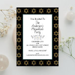 Modernes Gold Star des David Hanukkah Day Party Einladung<br><div class="desc">Modernes Gold Star des David Hanukkah Day Party</div>