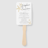 Modernes Gold Starfish Beach Hochzeitsprogramm Fächer (Vorderseite)