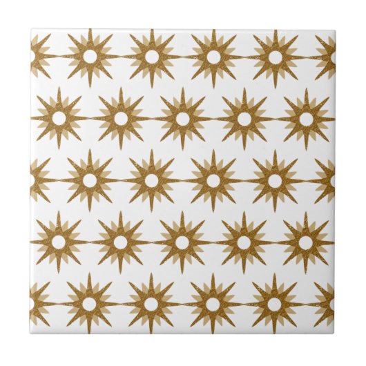 Modernes Gold-Sternexplosion-Muster des Mittelalte Fliese (Vorderseite)