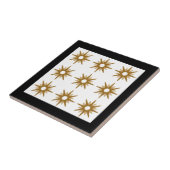 Modernes Gold-Sternexplosion-Muster | Schwarz Fliese (Seite)