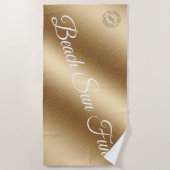 Modernes Gold Strandtuch (Vorderseite)