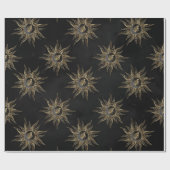 Modernes Gold Sun Moon Planet Universe Mandala Geschenkpapier (Flach)