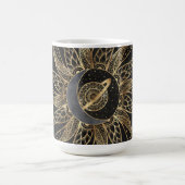 Modernes Gold Sun Moon Planet Universe Mandala Kaffeetasse (Mittel)