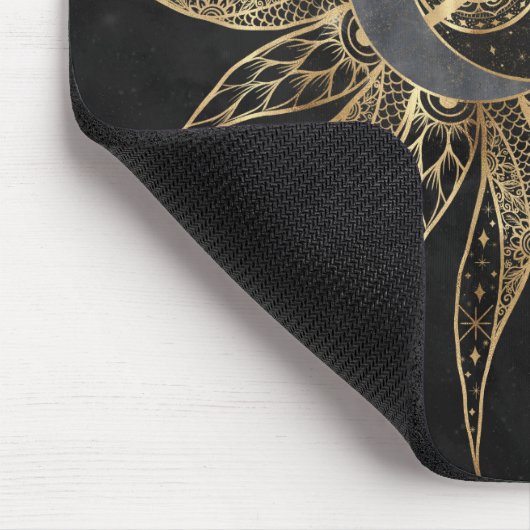 Modernes Gold Sun Moon Planet Universe Mandala Mousepad (Ecke)