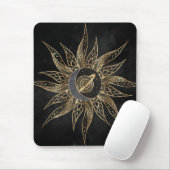Modernes Gold Sun Moon Planet Universe Mandala Mousepad (Mit Mouse)