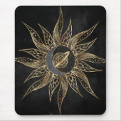 Modernes Gold Sun Moon Planet Universe Mandala Mousepad (Vorne)
