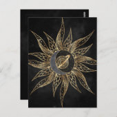 Modernes Gold Sun Moon Planet Universe Mandala Postkarte (Vorne/Hinten)