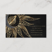 Modernes Gold Sun Moon Planet Universe Mandala Visitenkarte (Rückseite)