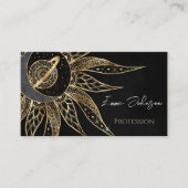 Modernes Gold Sun Moon Planet Universe Mandala Visitenkarte (Vorderseite)