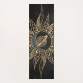 Modernes Gold Sun Moon Planet Universe Mandala Yogamatte (Rückseite)