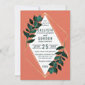 Modernes Gold Terracotta Grüne Terrarium Hochzeit Einladung (Vorderseite)
