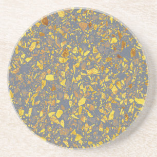 Modernes Gold Terrazzo Muster Getränkeuntersetzer