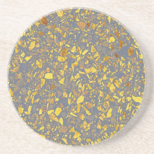 Modernes Gold Terrazzo Muster Getränkeuntersetzer (Vorne)