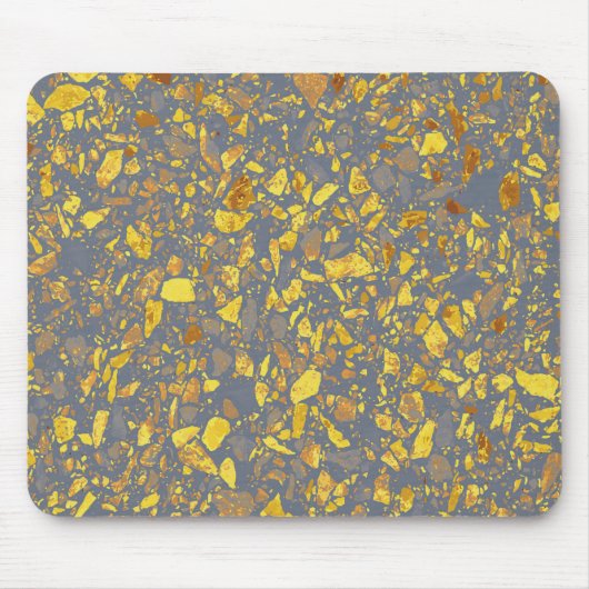 Modernes Gold Terrazzo Muster Mousepad (Vorne)