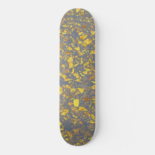 Modernes Gold Terrazzo Muster Skateboard (Vorderseite)