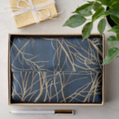Modernes Gold Tree Silhouette Minimales blaues Des Seidenpapier (Geschenk)