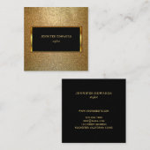 Modernes Gold u. schwarzer stilvoller Chic Quadratische Visitenkarte (Vorne/Hinten)
