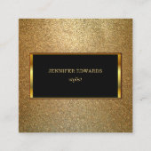 Modernes Gold u. schwarzer stilvoller Chic Quadratische Visitenkarte (Vorderseite)
