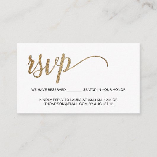 Modernes Gold UAWG ohne Mailing Reservierung Sitzp Begleitkarte (Vorderseite)