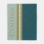 Modernes Gold und Aquamarin Fleecedecke (Vorderseite)