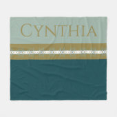 Modernes Gold und Aquamarin Fleecedecke (Vorderseite (Horizontal))