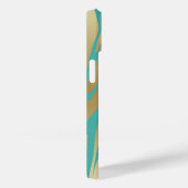 Modernes Gold und Blau Aquamarin Case-Mate iPhone Hülle (Rückseite / Rechts)