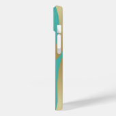 Modernes Gold und Blau Aquamarin Case-Mate iPhone Hülle (Rückseite / Links)