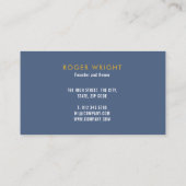 Modernes Gold und Blau Visitenkarte (Rückseite)