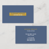 Modernes Gold und Blau Visitenkarte (Vorne/Hinten)