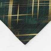 Modernes Gold und Dunkelgrün Kariert Fleecedecke (Ecke)