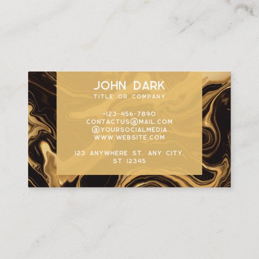 Modernes Gold und Marmor Visitenkarte (Rückseite)