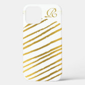 Modernes Gold und Monogramm Case-Mate iPhone Hülle (Rückseite)