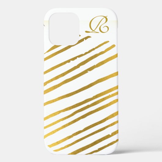Modernes Gold und Monogramm Case-Mate iPhone Hülle (Rückseite)