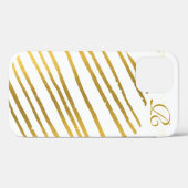 Modernes Gold und Monogramm Case-Mate iPhone Hülle (Rückseite (Horizontal))