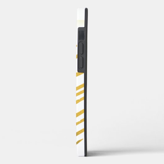 Modernes Gold und Monogramm Case-Mate iPhone Hülle (Rückseite / Links)