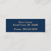 Modernes Gold und Navy Skinny Telefonnummerkarte (Rückseite)