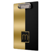 Modernes Gold- und Schwarz-Design Klemmbrett (Links)