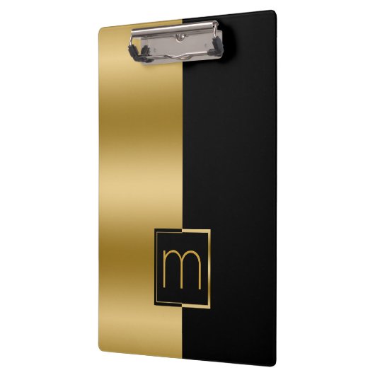 Modernes Gold- und Schwarz-Design Klemmbrett (Links)