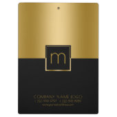Modernes Gold- und Schwarz-Design Klemmbrett (Rückseite)