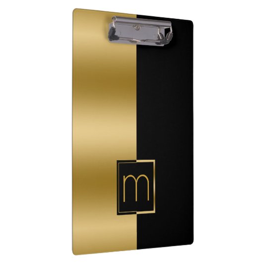 Modernes Gold- und Schwarz-Design Klemmbrett (Rechts)