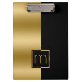 Modernes Gold- und Schwarz-Design Klemmbrett (Vorderseite)