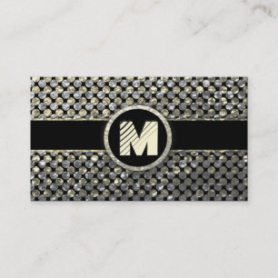Modernes Gold-und Silber-Monogramm Visitenkarte