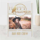 Modernes Gold und Weiß Chic Adult Happy Halloween Karte (Vorderseite)