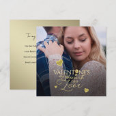 Modernes Gold Valentinstag Foto (Vorne/Hinten)