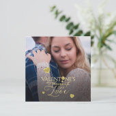 Modernes Gold Valentinstag Foto (Stehend Vorderseite)