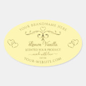 Modernes Gold Verziert auf Cream Product Labels He Ovaler Aufkleber (Vorderseite)