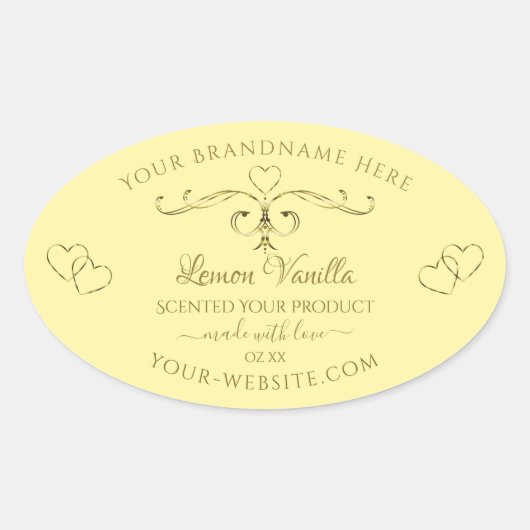 Modernes Gold Verziert auf Cream Product Labels He Ovaler Aufkleber (Vorderseite)