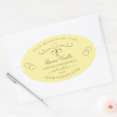 Modernes Gold Verziert auf Cream Product Labels He Ovaler Aufkleber (Umschlag)